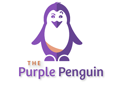 A Mischievous Purple Penguin Illustration illustration logo penguin purple