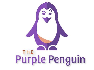A Mischievous Purple Penguin Illustration 