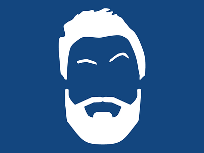 Beard Logo beard blue icon illustration logo negative