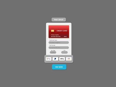 #DailyUI Day #2: Credit Card Screen