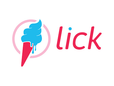 Lick Logo blue gelato ice cream lick logo pink