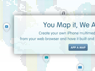 App a Map Web Design app blue green map text web