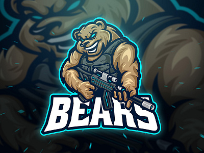 dribbble bear branding character esport game gamer gaming illustration mascot sport