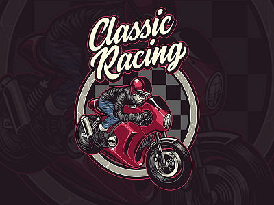 Classic Racing T apparel cafe racer classic clothing flag mot0rcycle race racing retro sport t shirt vintage