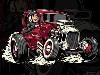 Custom Speed Hot Rod apparel automotive car classic funny. cartoon hot rod oldskull race red vintage