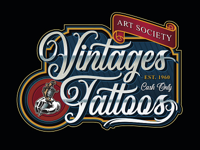 Vintage Tattoo blankids classic illustration logotype sign signage studio tattoo typograpy victorian vintage wildcats typeface