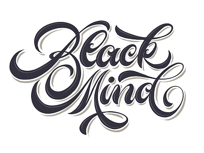 Black Mind blankids bold display hand lettering lettering logotype open commision ornament retro script swash vintage