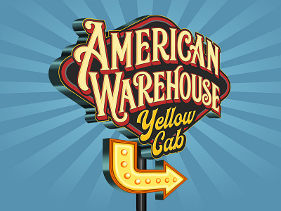 American Warehouse Logo Sign american warehouse baliho brand cartoon classic commision company design lettering logo logotype vintage