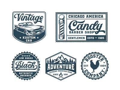 Logo And Badge animal badge barber shop beer car logo mountain retro classic roster vintage