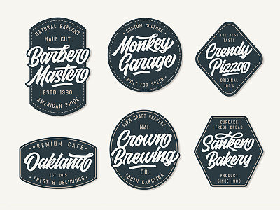 Label Design Using Fresty Script apparel badge brand branding emblem label lettering logo modern typopraphy