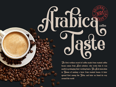 Arabica Taste banner blankids branding coffee elegant font logo poster quiska taste typeface typography