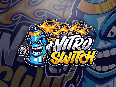 Nitro Switch Logo cartoon character esport flame gaming graffiti graffiti art nitro street art typo logo typography youtube banner