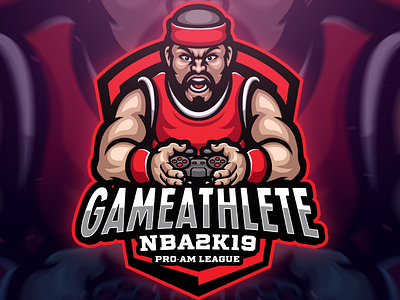Gameathlete Sport Logo branding character commissions design esport game gamer gaming identity mascot playstation project red sport logo vector