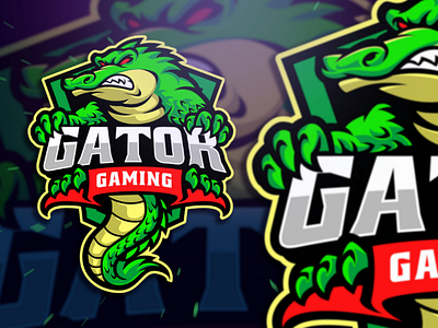 Gator Gaming Esport Logo aligator catoon character crocodile esport gamer gaming mascot sportlogo twitch