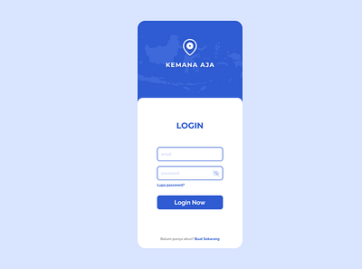 Login Page Kemana Aja adobe xd app design mobile app mobile app design mobile ui ui design