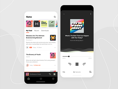Podcast App Design design mobile app mobile design music music app podcast podcast app
