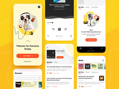 Podcast Player App design illustration mobile app mobile app design mobile ui music app podcast podcast app