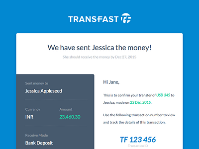 Transfast Email Receipt