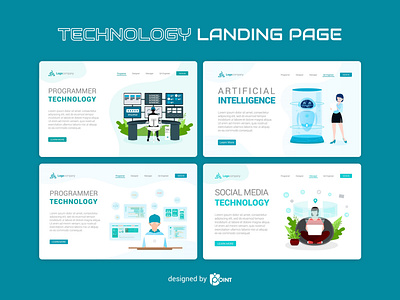 Technology - Landing Page graphic design illustration landing page landing page design landing page illustration technology ui design vector vector illustration website