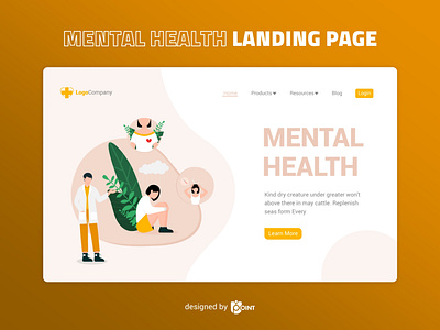 Mental Health - Landing Page graphic design illustration landing page landing page design landing page illustration mental health ui design vector vector illustration website