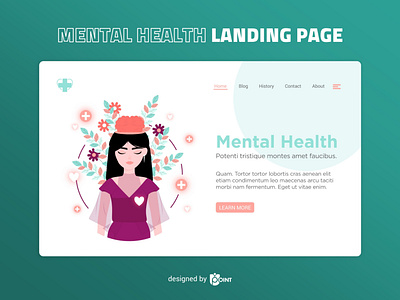 Mental Health - Landing Page graphic design illustration landing page landing page design landing page illustration mental health ui design vector vector illustration website