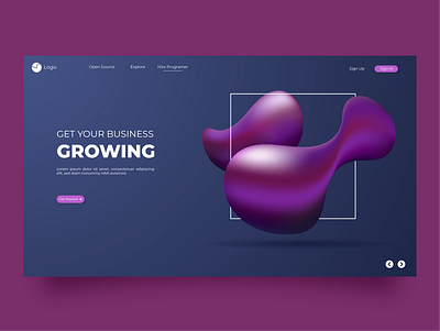 Liquid Landing Page design minimal ui vector web website