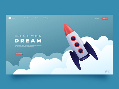 Dream Landing Page app design flat minimal ui vector web website