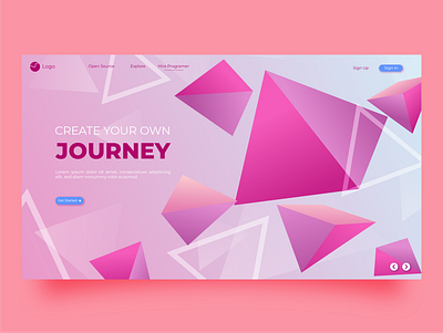 Journey Landing Page design flat graphic design ui vector web website