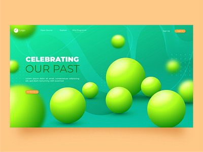 Celebrating Landing Page app design flat graphic design minimal ui vector web