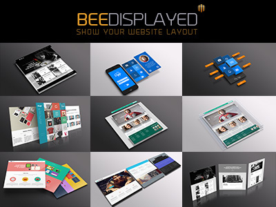 BeeDisplayed - Photoshop Mockup's 3d explosion extension flat glass mock up mockup panel photoshop plugin psd website