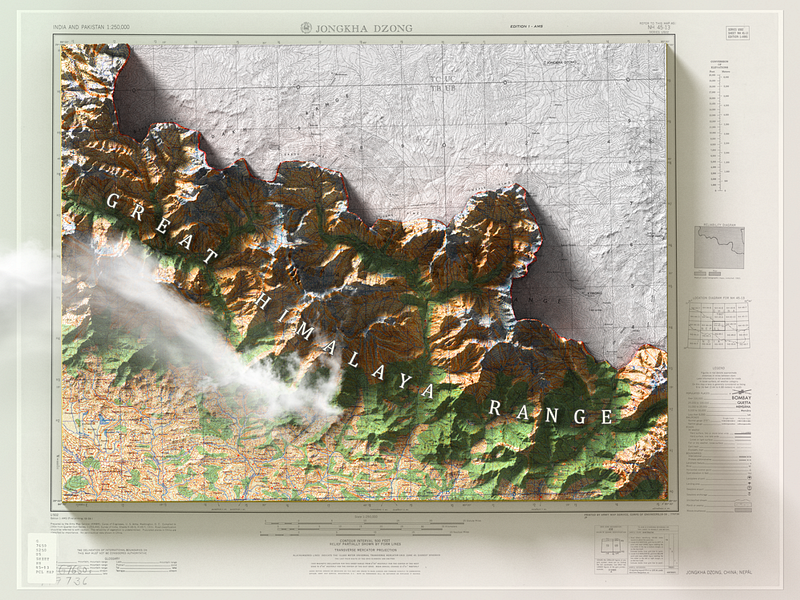 Himalayan Range - Tibet - 3d Photoshop Render - By Michael Tzscheppan 