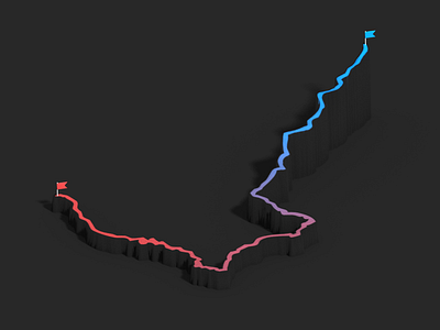 3D GPX route - Mont Blanc - Photoshop render 3d 3d map generator generator heightmap kml photoshop plugin route track