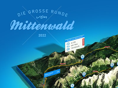 Mountainbike-Tour Mittenwald - Photoshop Render 3d 3d map generator bike extension generator gps tracker gpx illustration map photoshop plugin route