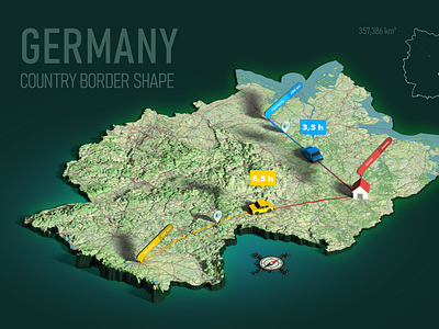 Country Border Shape Germnay - Photoshop Render