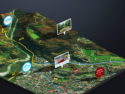 Thonon les Bains - Photoshop 3D Map Render 3d france generator illustration lausanne map photoshop switzerland