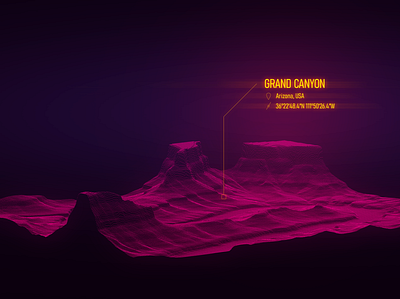 Grand Canyon - Photoshop Render - Vertices 3d 3d map generator heightmap illustration map photoshop plugin vertex wireframe