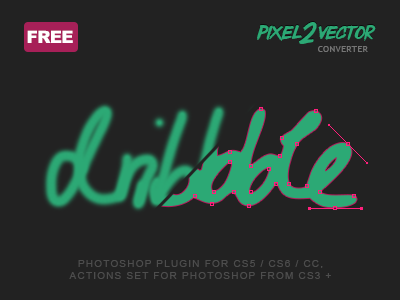 Free Pixel2Vector Converter for Photoshop action converter extension free freebie goody panel photoshop pixel plugin vector