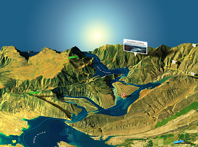 Kingfisher Island - 3D map - Photoshop Render 3d 3d map generator infographic map panel photoshop plugin usa utha
