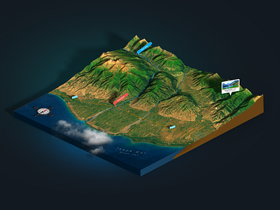 Kyrgyzstan - Photoshop 3D map