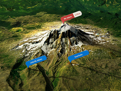 Mount Adams - Photoshop 3D map render 3d 3d map generator heightmap photoshop plugin