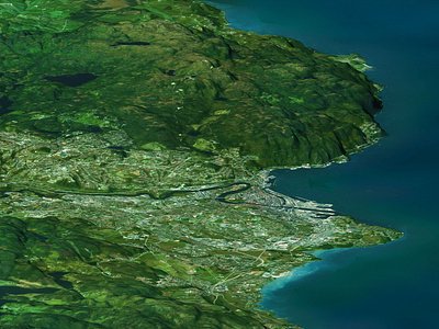 Trondheim - 3D Map Photoshop Render