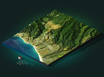 L.A. - 3D Map Render Photoshop 3d 3d map generator america extension heightmap los angeles map ocean pacific photoshop plugin santa monica usa