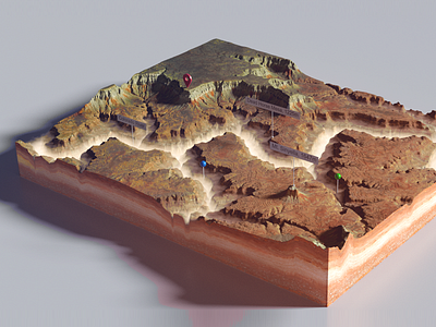 Colorado Fog flow River II - 3D Map Render 3d map blender fog generator map mist render