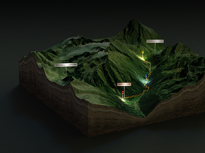 Winnebach - GPX Track - 3D Map - Blender - Render II 3d 3d map babylonjs blender generate heightmap map render