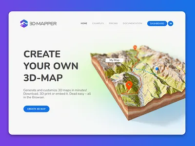 3D-Mapper Website Landing Page 3d 3d map generator design generator heightmap landing layout map page website