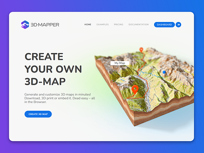 3D-Mapper Website Landing Page 3d 3d map generator design generator heightmap landing layout map page website
