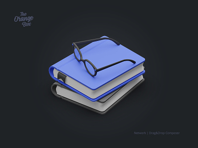 Books and Glasses - Isometric 3D Icon