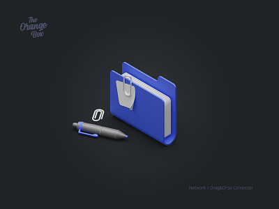 Folder - Isometric 3D Icon 3d blender folder icon illustration isometric paperclip pencil render