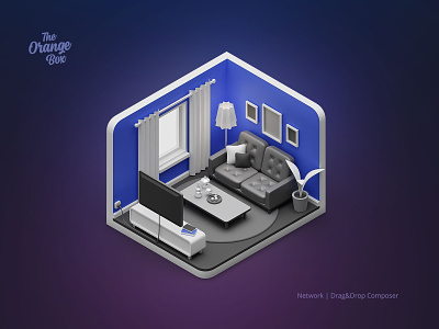 Living Room - Isometric 3D Icon 3d blender diorama icon illustration isometric presentation render room webdesign