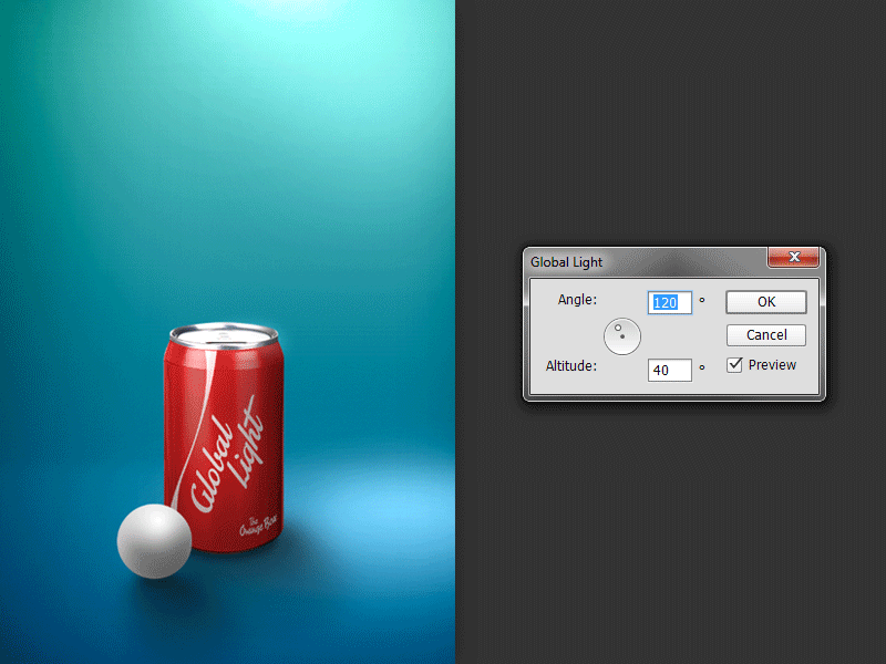 Photoshop Global Light Tests can coke download free freebie photoshop psd sphere tin